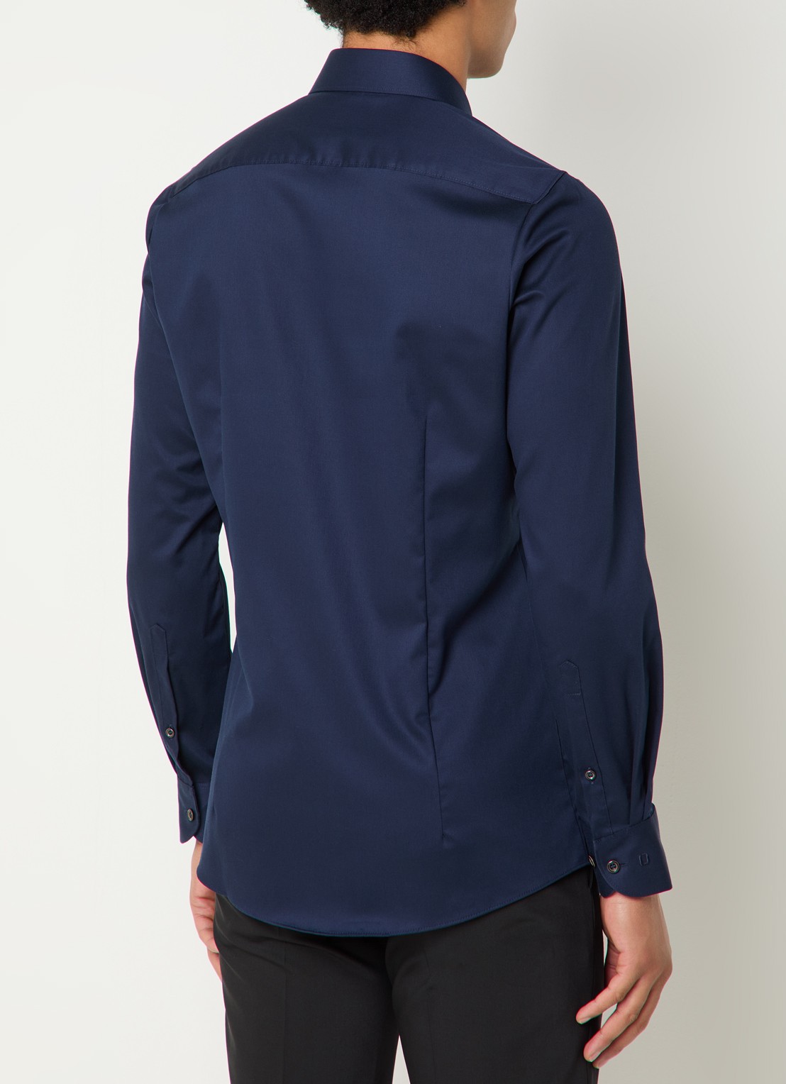 Olymp Slim fit overhemd met kent kraag - achterkant 5 donkerblauw
