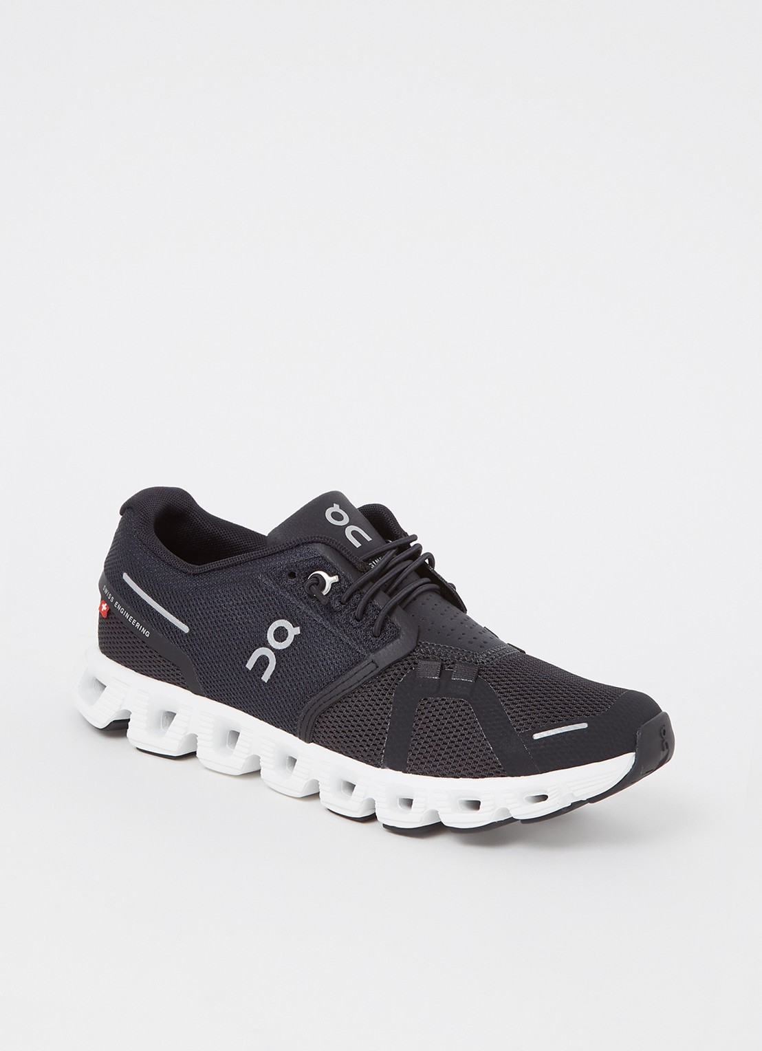On Cloud 5 sneaker met mesh details - voorkant 6 zwart