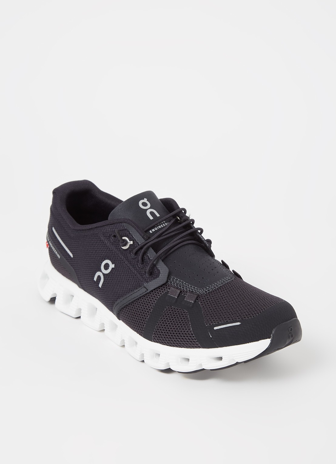On Cloud 5 sneaker met mesh details - voorkant 7 zwart