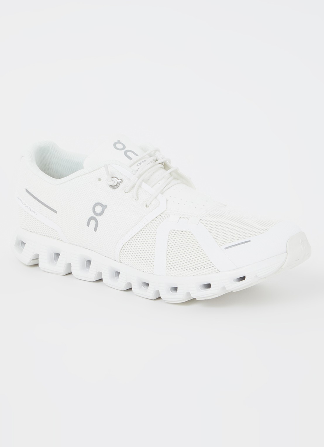 On Cloud 5 sneaker met mesh details  - voorkant 4 wit