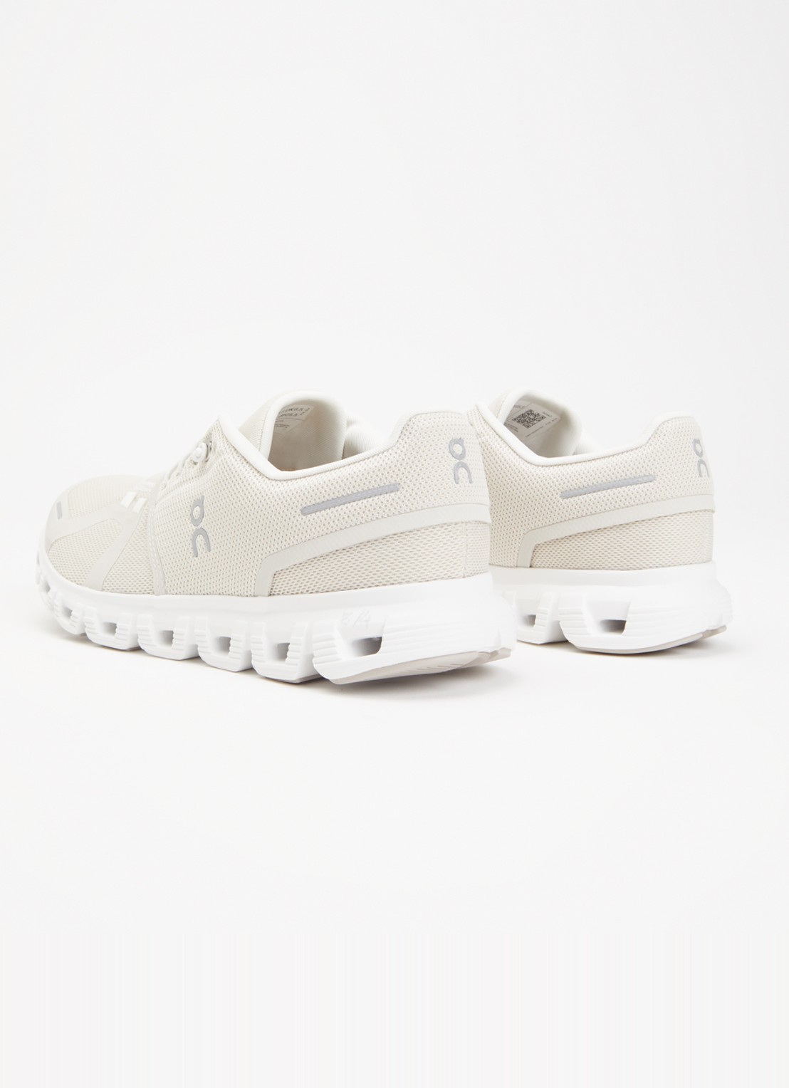 On Cloud 6 sneaker met gebreid bovenwerk - achterkant gebroken wit