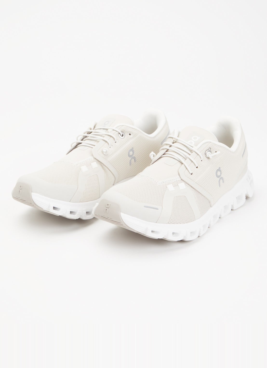 On Cloud 6 sneaker met gebreid bovenwerk - detail 2 gebroken wit