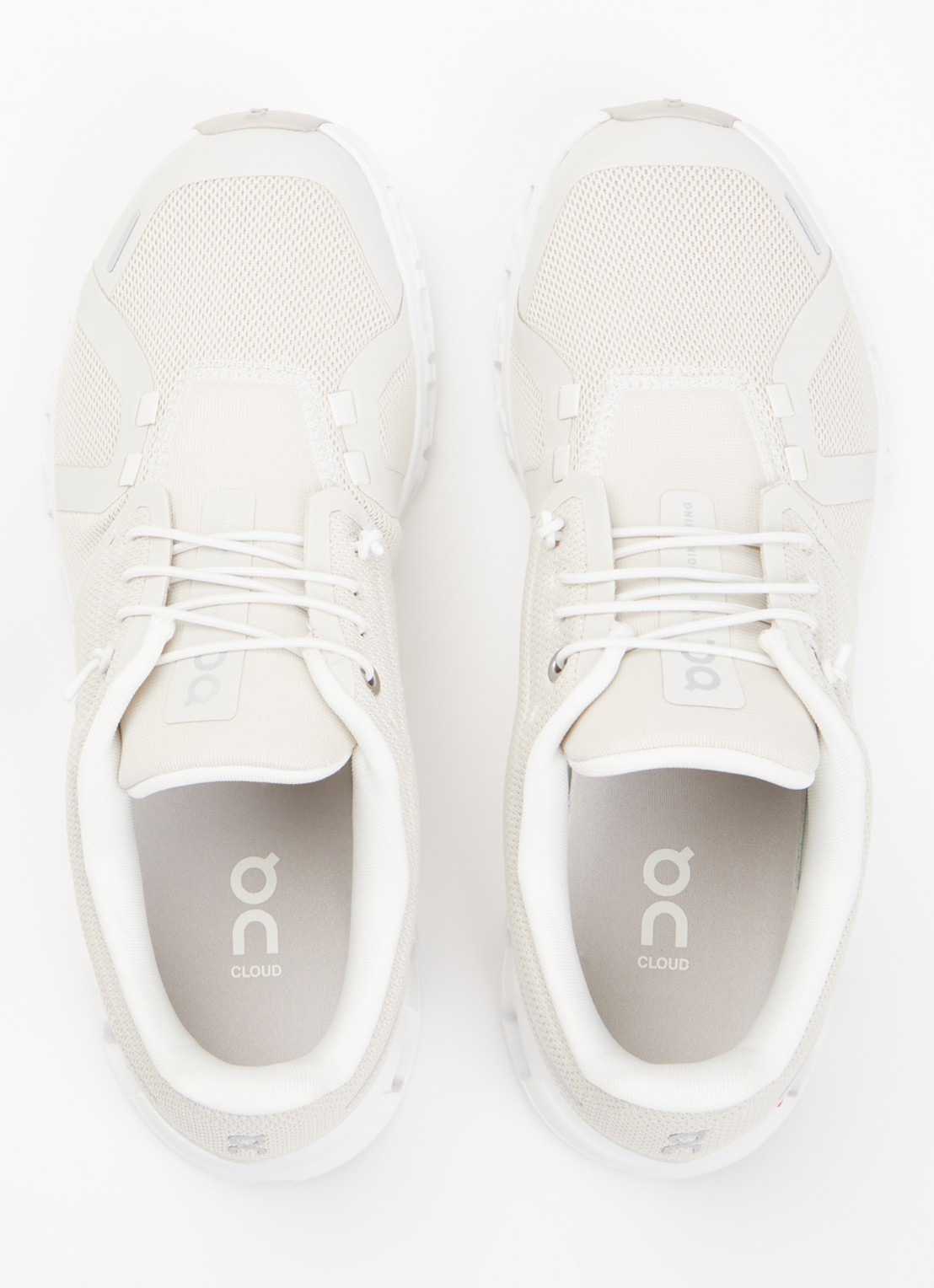 On Cloud 6 sneaker met gebreid bovenwerk - detail 3 gebroken wit