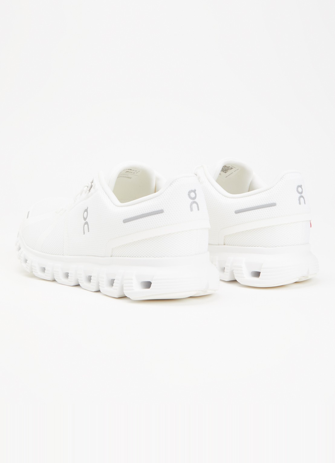On Cloud 6 sneaker met gebreid bovenwerk  - achterkant 4 wit