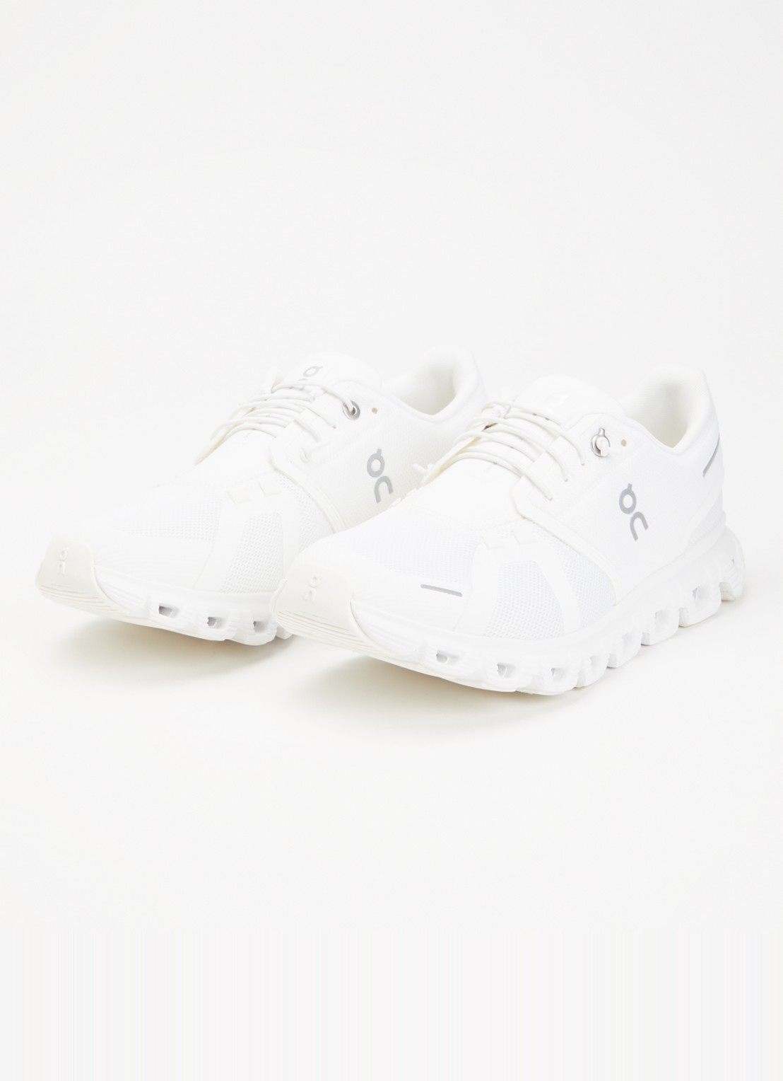On Cloud 6 sneaker met gebreid bovenwerk  - detail wit