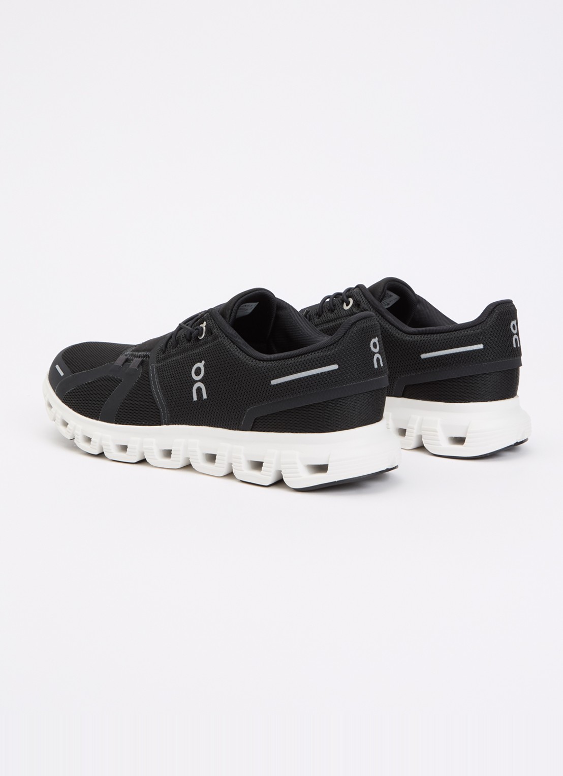 On Cloud 6 sneaker met gebreid bovenwerk - achterkant 5 zwart