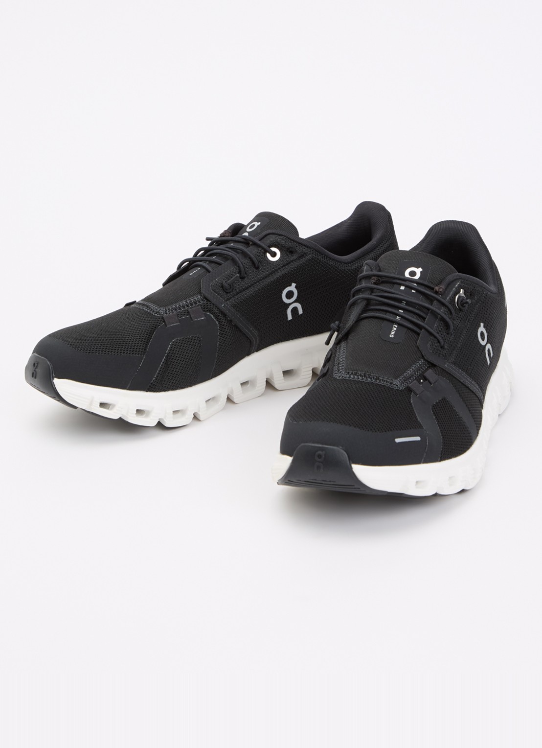 On Cloud 6 sneaker met gebreid bovenwerk - detail zwart