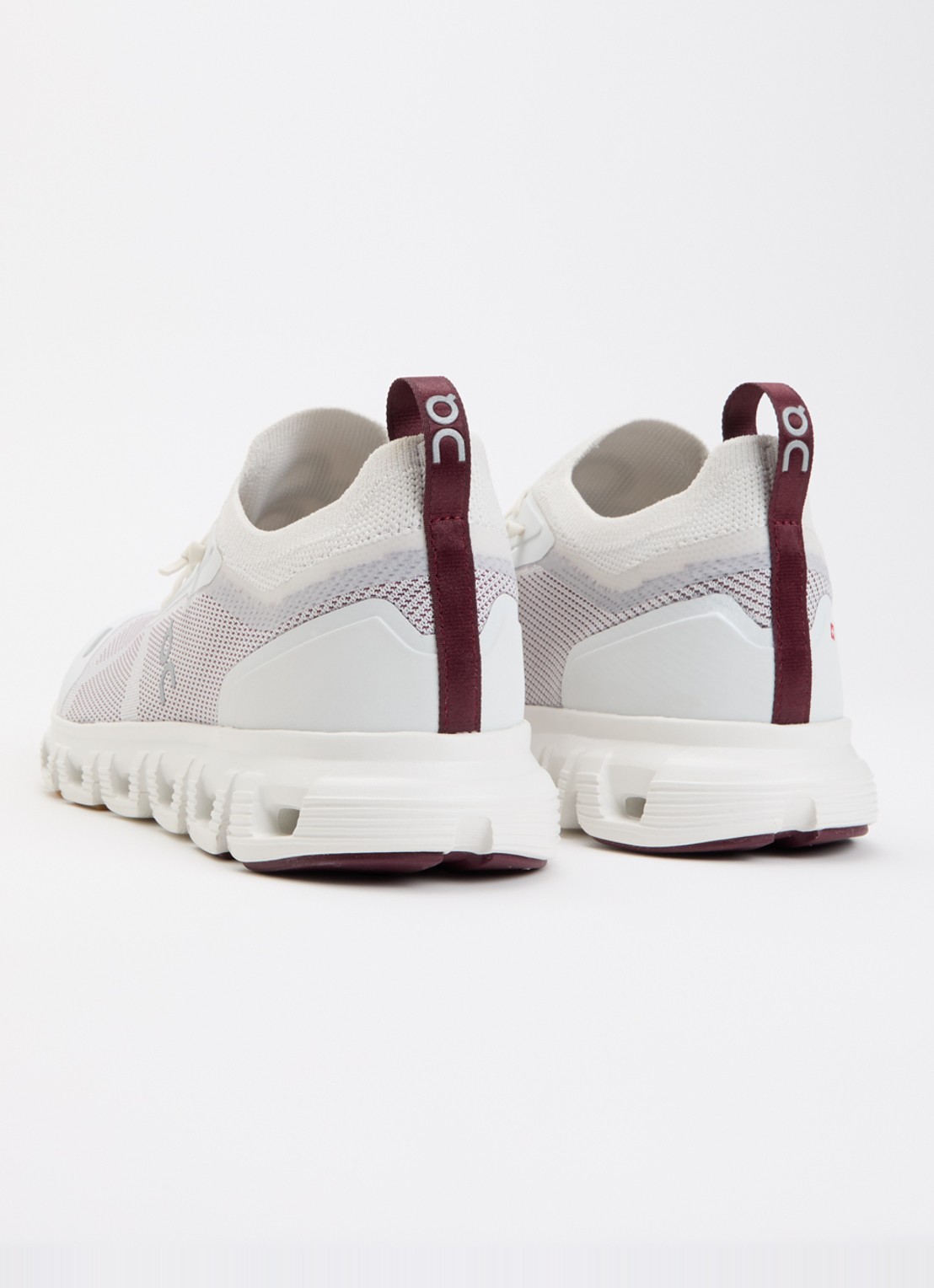 On Cloud 6 sneaker met gebreid bovenwerk - achterkant 4 ivoor
