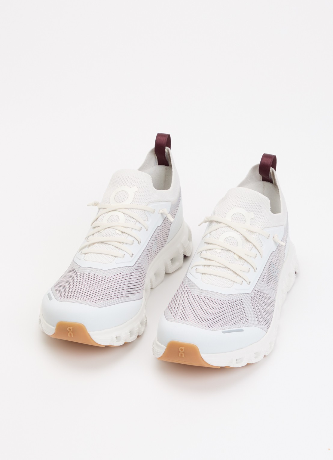 On Cloud 6 sneaker met gebreid bovenwerk - detail ivoor