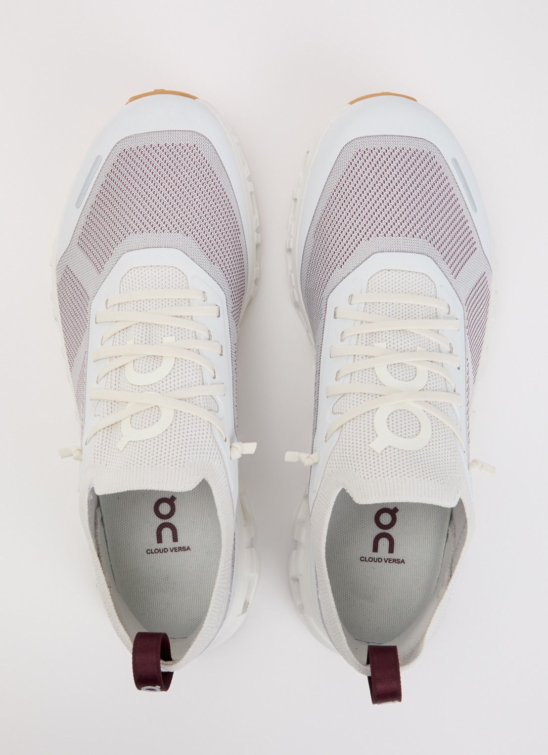 On Cloud 6 sneaker met gebreid bovenwerk - detail 2 ivoor