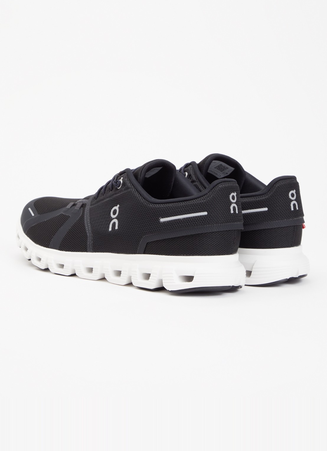 On Cloud 6 sneaker met gebreid bovenwerk - achterkant zwart