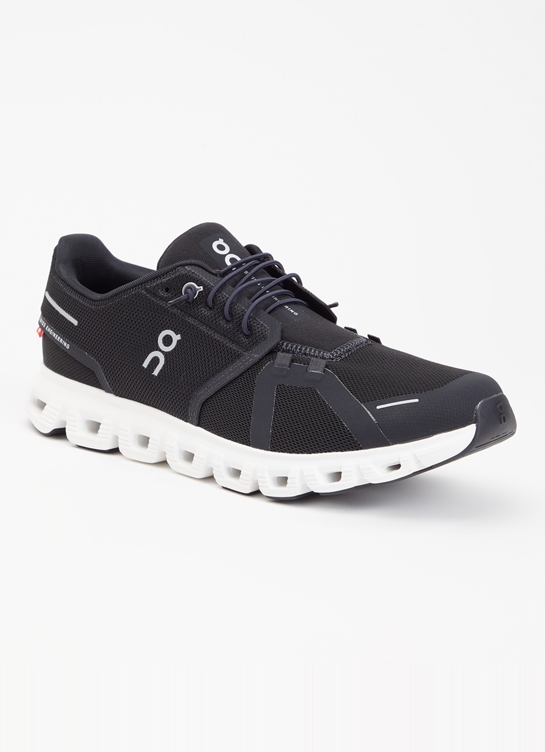 On Cloud 6 sneaker met gebreid bovenwerk - voorkant 5 zwart