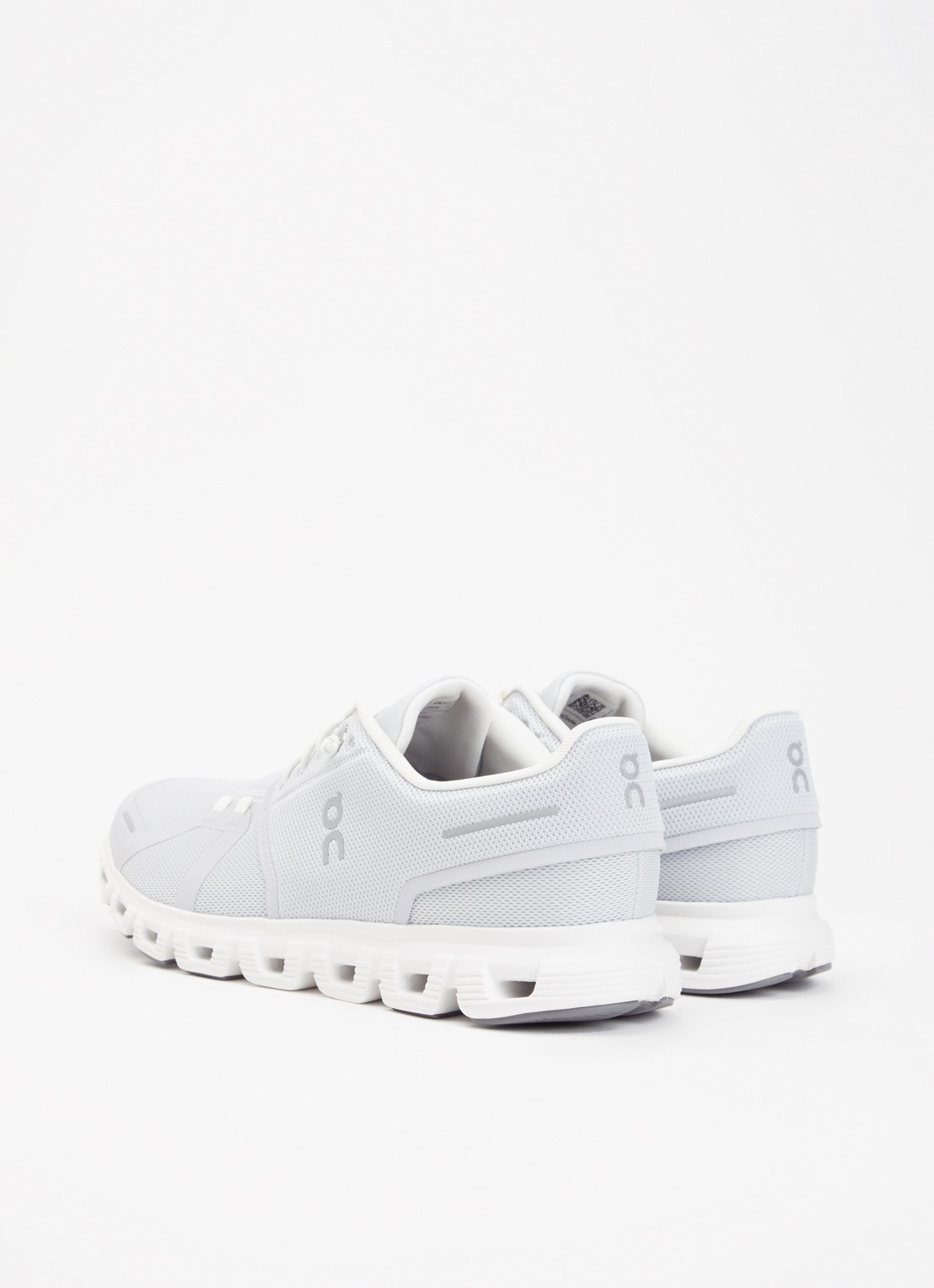 On Cloud 6 sneaker met gebreid bovenwerk - achterkant wit