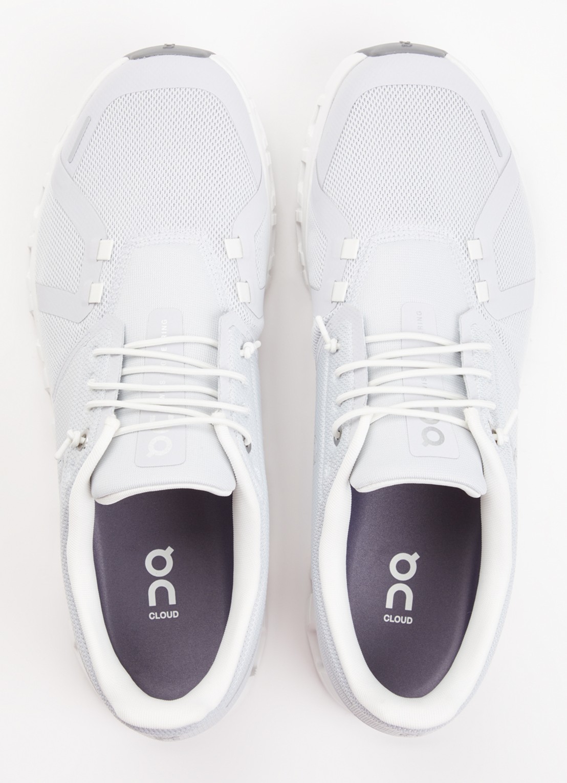 On Cloud 6 sneaker met gebreid bovenwerk - detail 3 wit