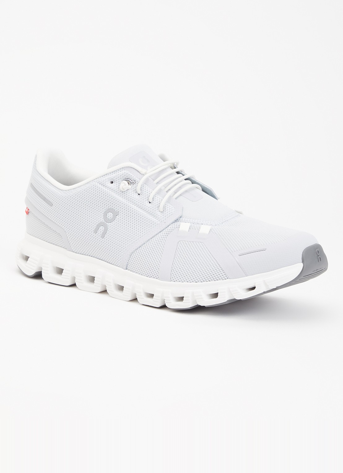 On Cloud 6 sneaker met gebreid bovenwerk - voorkant 5 wit