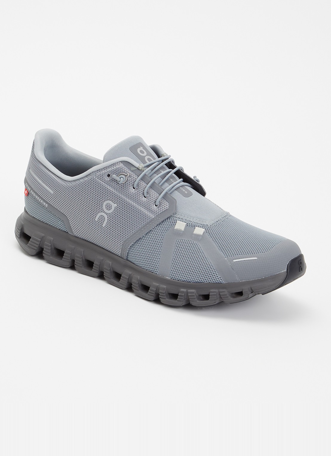 On Cloud 6 sneaker van mesh met logo - voorkant 2 grijs