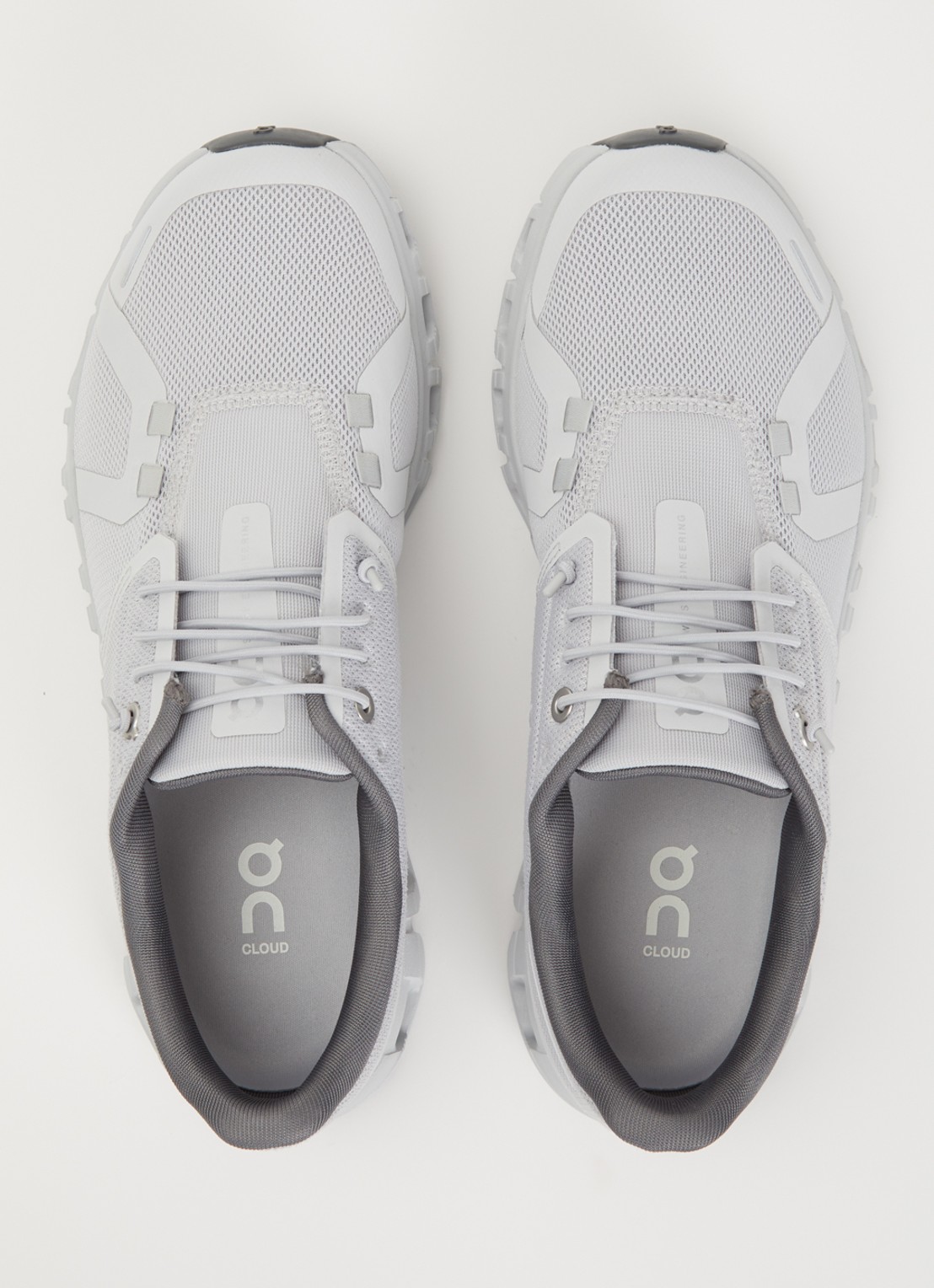 On Cloud 6 sportschoen van mesh met logo - detail 3 lichtgrijs
