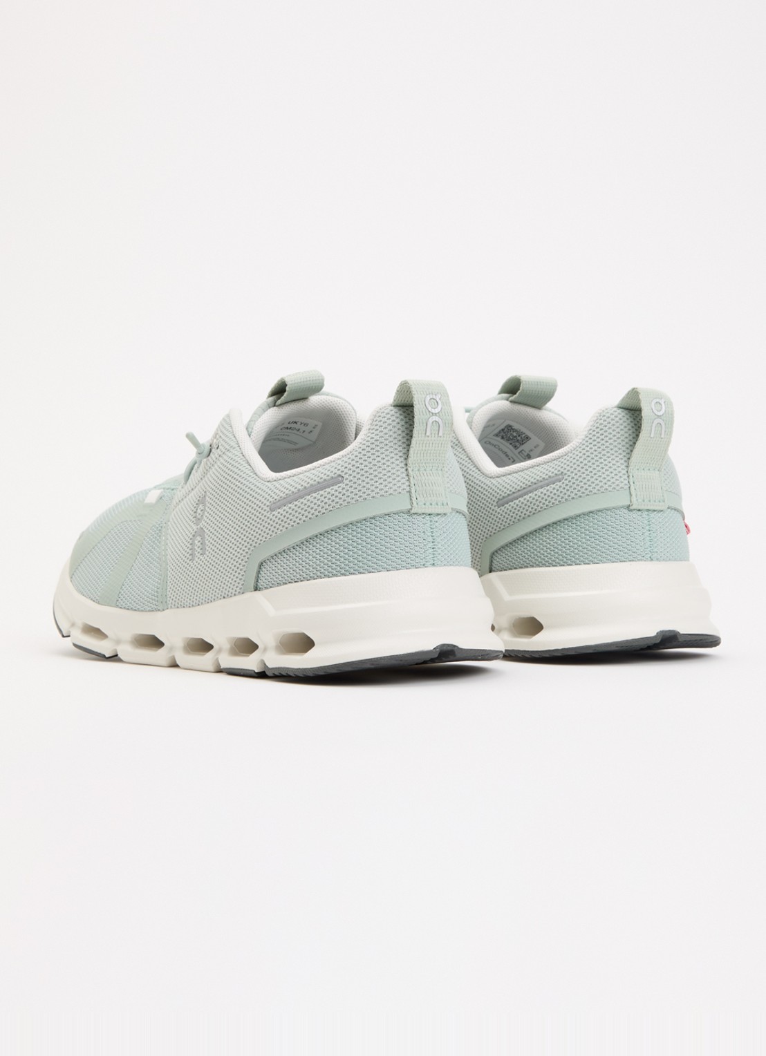 On Cloud Sky sneaker met gebreid bovenwerk - achterkant mint