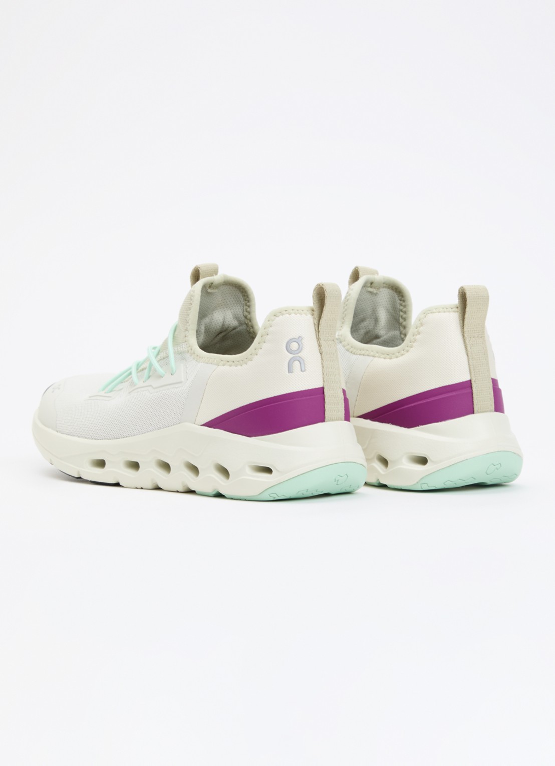On Cloudleap sneaker met gebreid bovenwerk - achterkant 2 mint