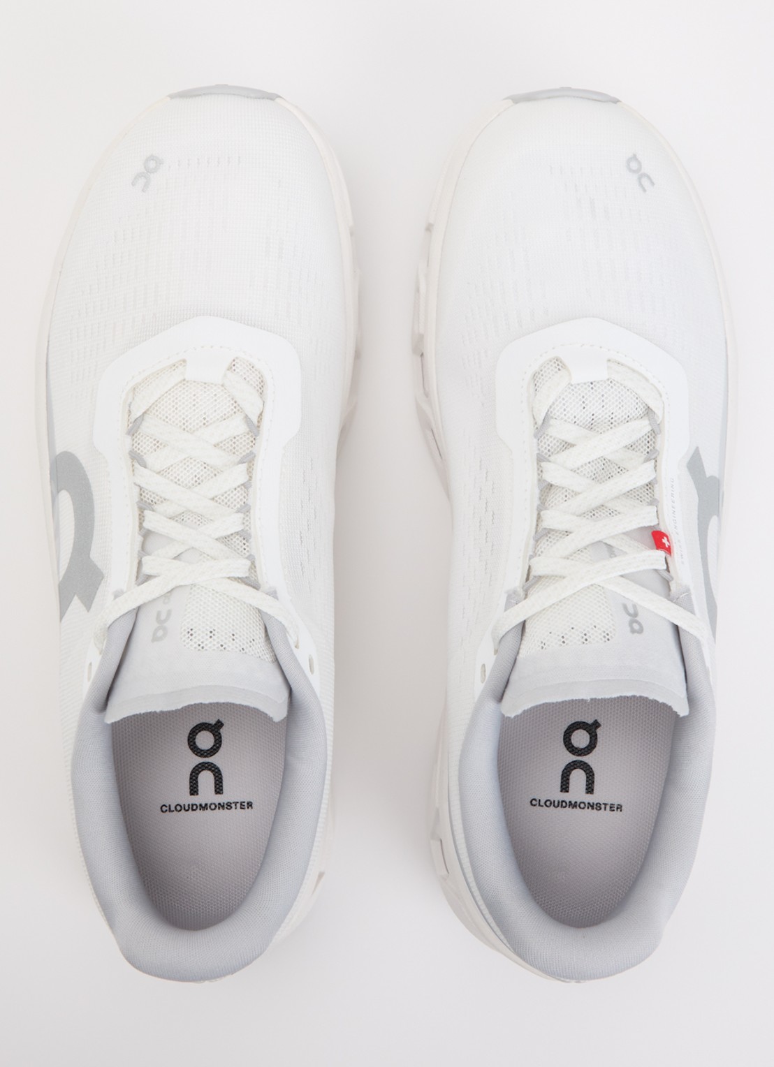 On Cloudmonster 1 hardloopschoen van mesh met logo  - detail 4 wit