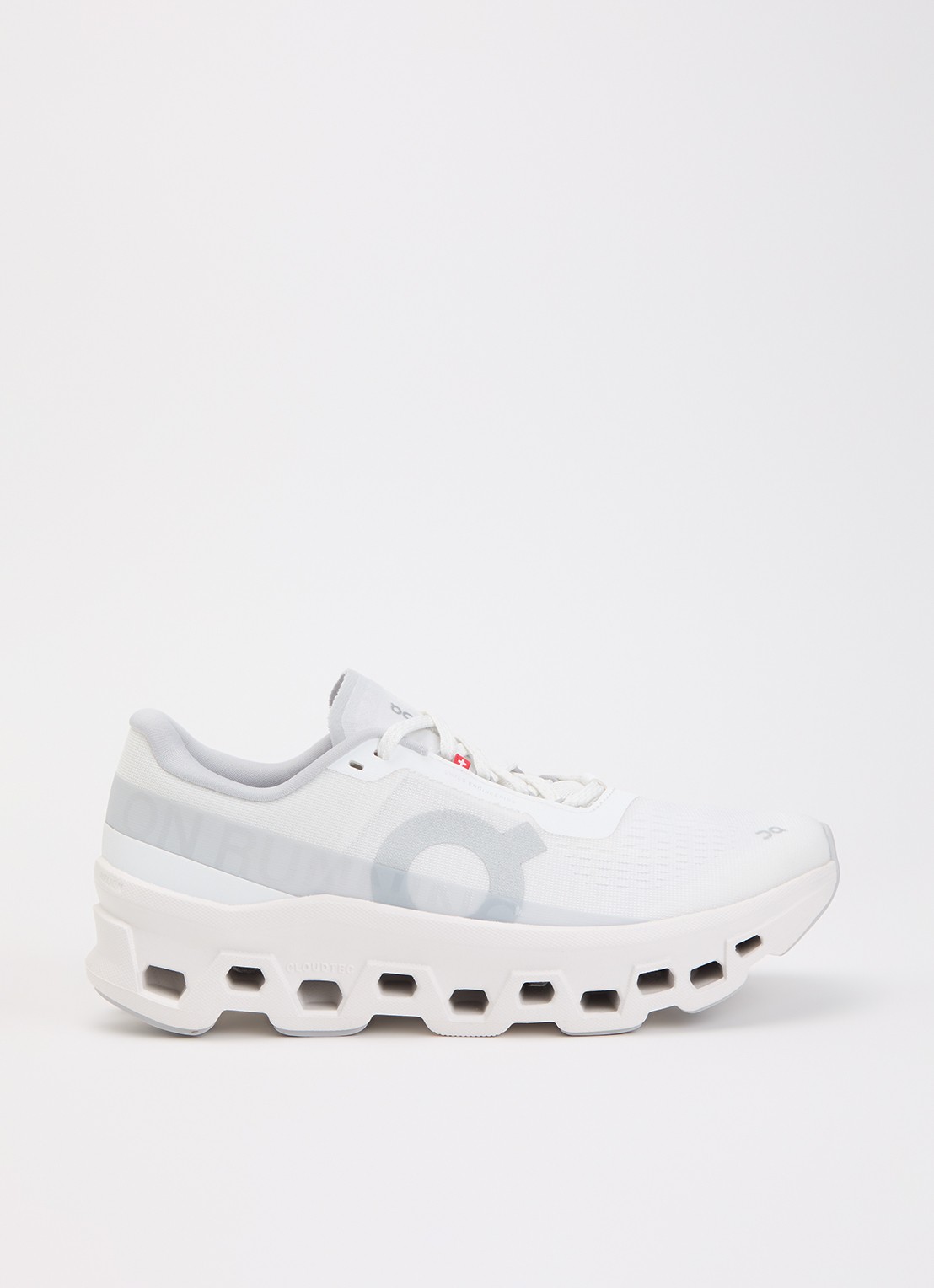 On Cloudmonster 1 hardloopschoen van mesh met logo  - voorkant wit