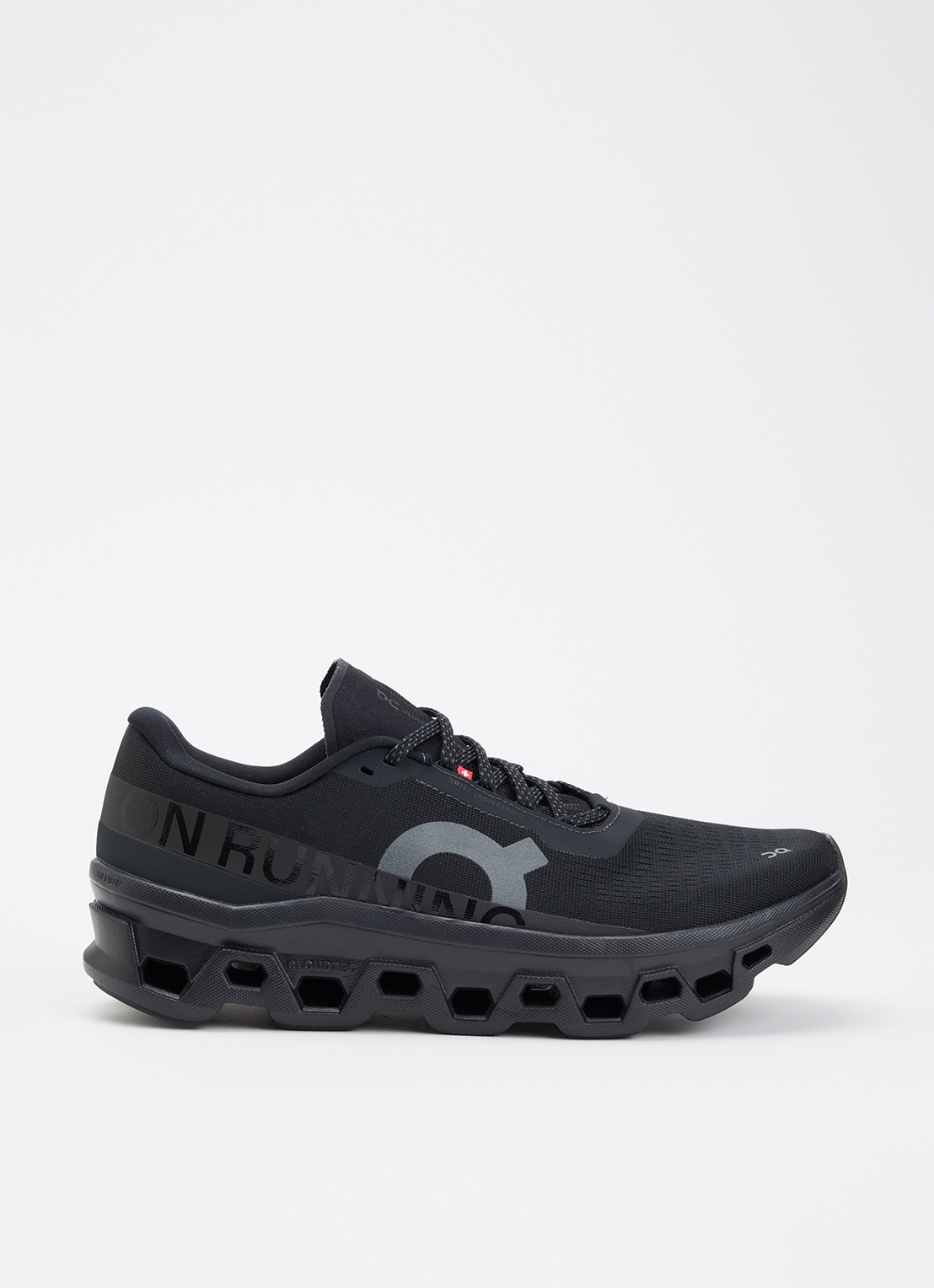On Cloudmonster sneaker van mesh met logo - voorkant 2 zwart