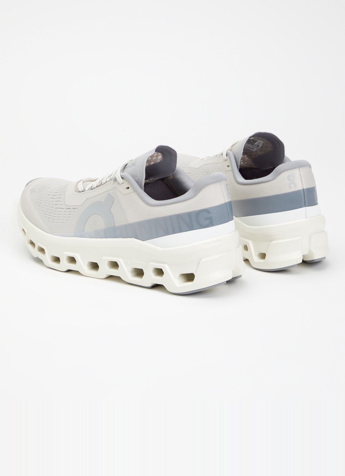 On Cloudmonster sneaker van mesh met logo - achterkant 5 lichtgrijs