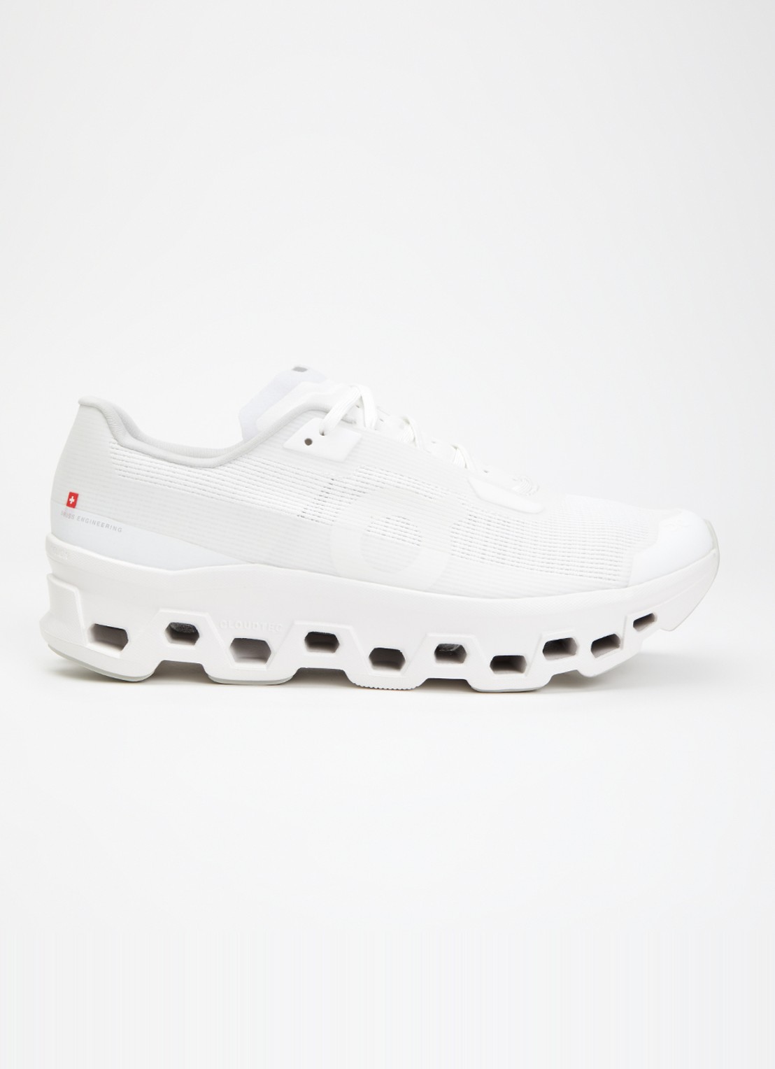 On Cloudmonster Void sneaker van mesh met logo - voorkant wit