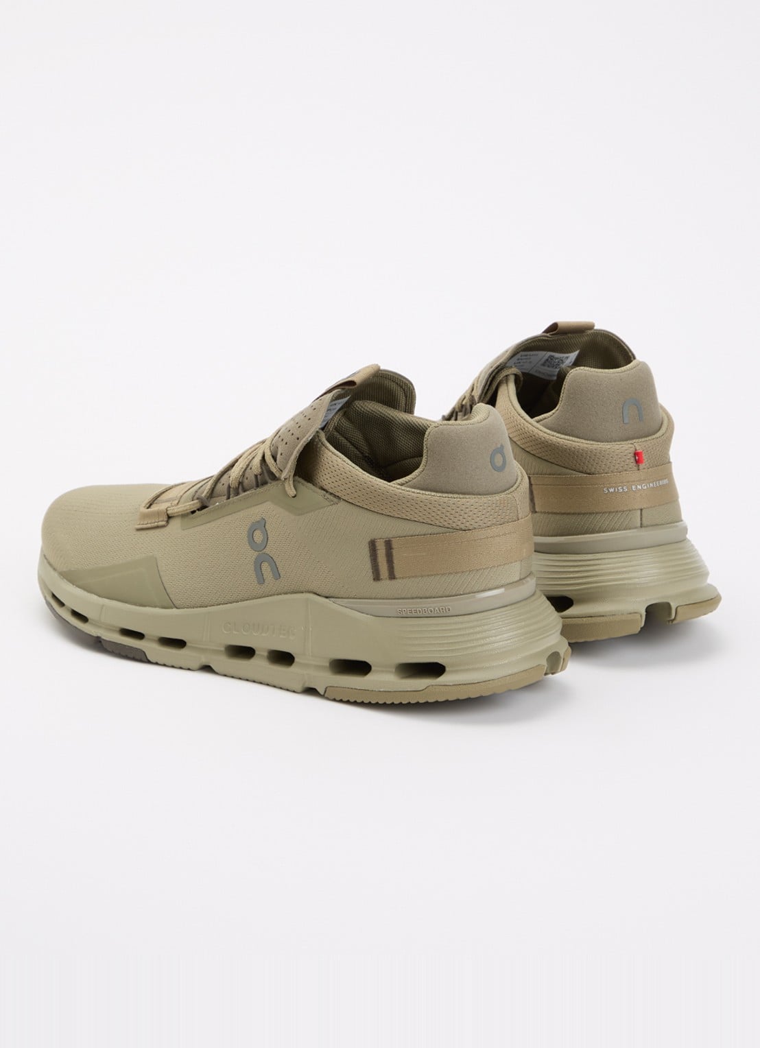 On Cloudnova 2 sneaker met logo - achterkant bronsgroen