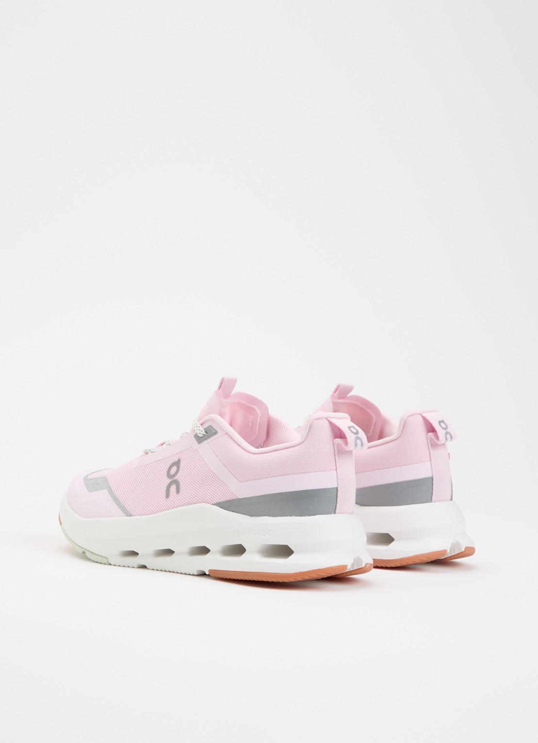 On Cloudnova Youth sneaker met details van mesh - achterkant 4 roze