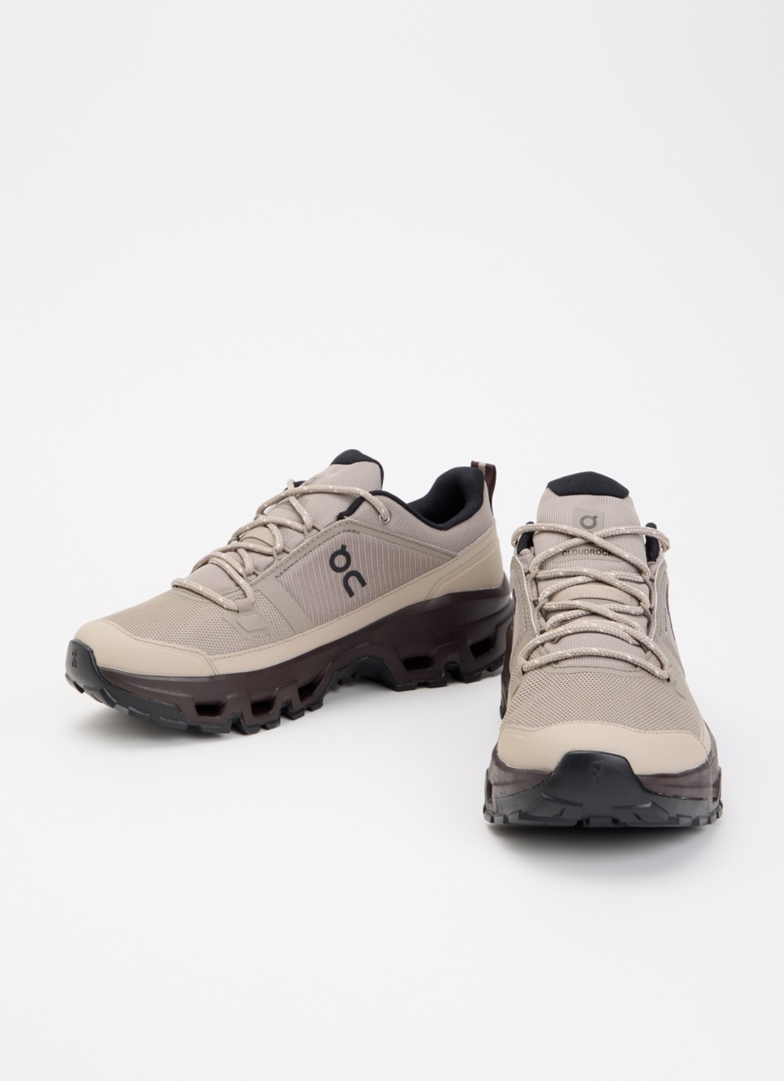 On Cloudrock low hiking sneaker van mesh  - detail 3 bruin