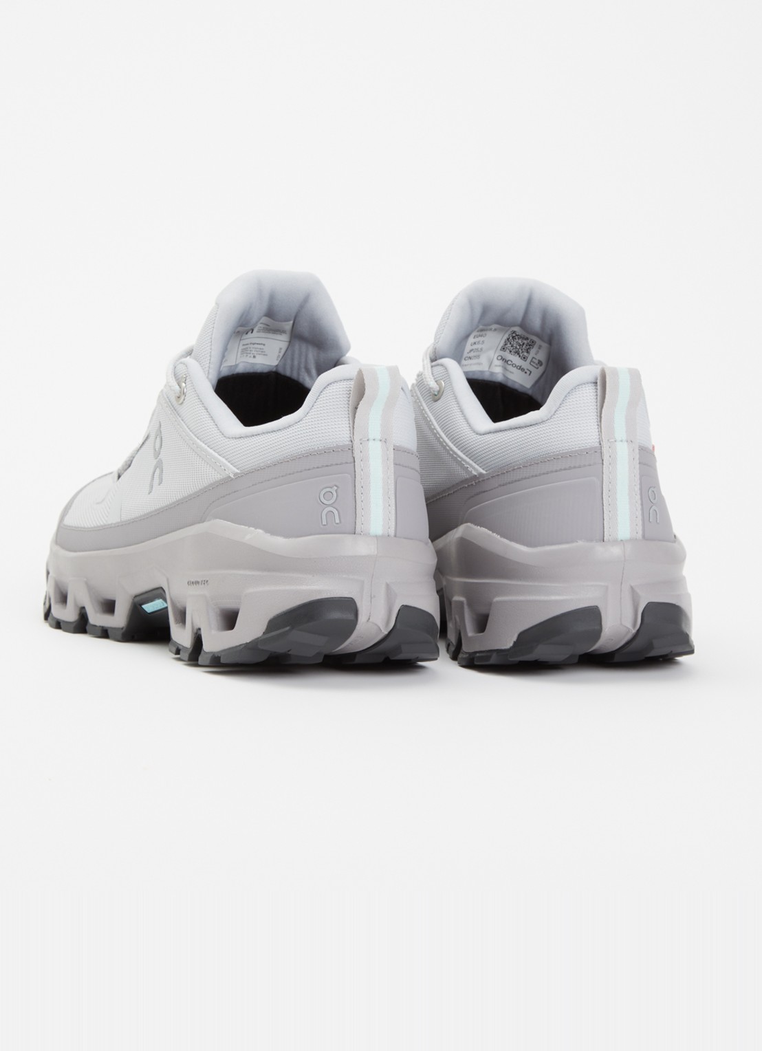 On Cloudrock sneaker met gebreid bovenwerk en logo - achterkant 5 grijs