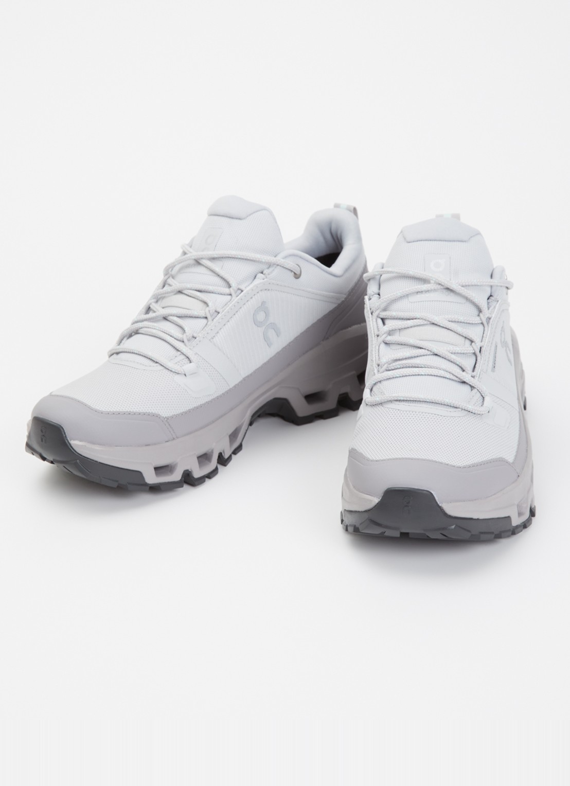 On Cloudrock sneaker met gebreid bovenwerk en logo - detail grijs