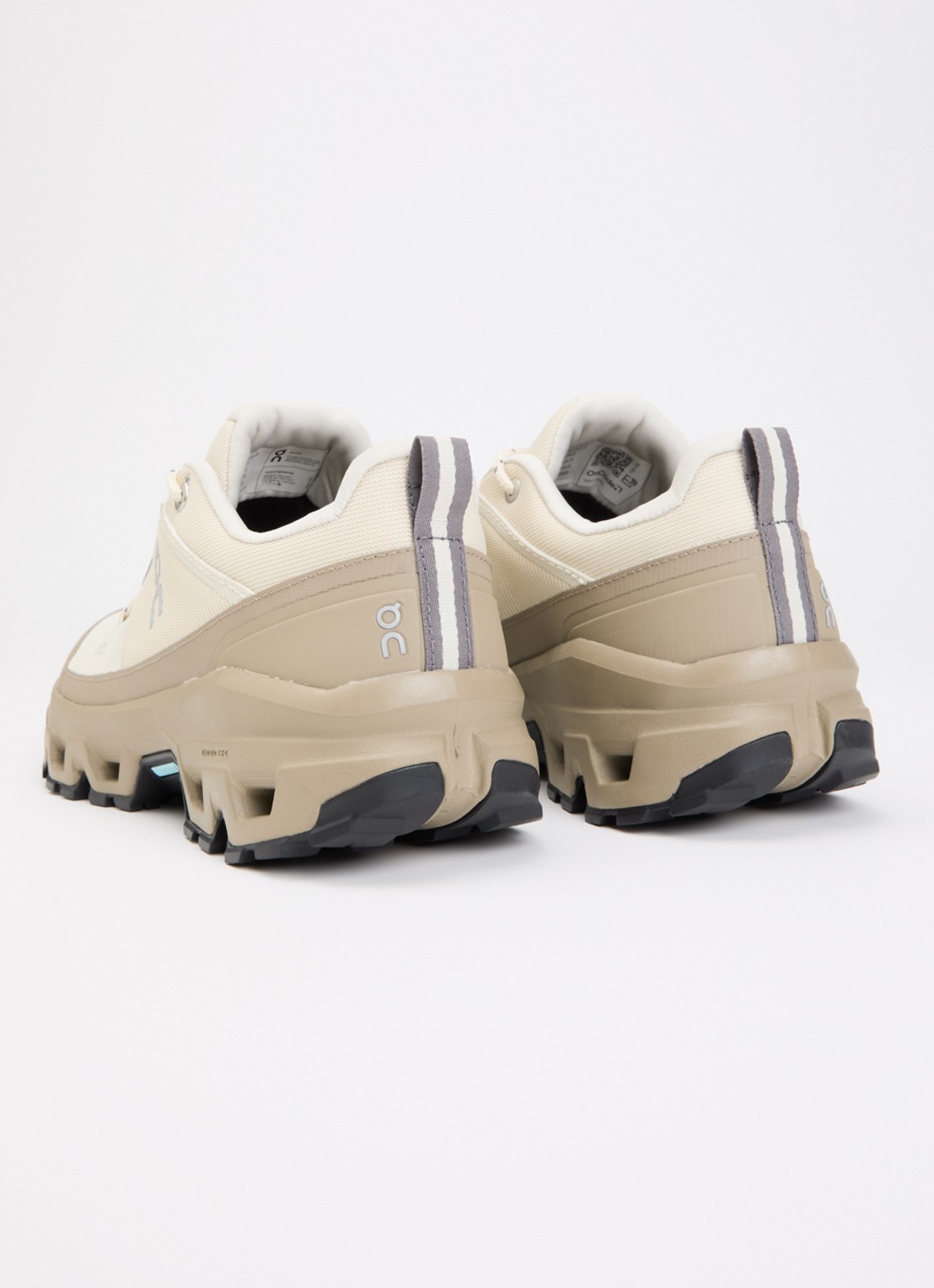 On Cloudrock sneaker met gebreid bovenwerk en logo - achterkant 5 vanillegeel