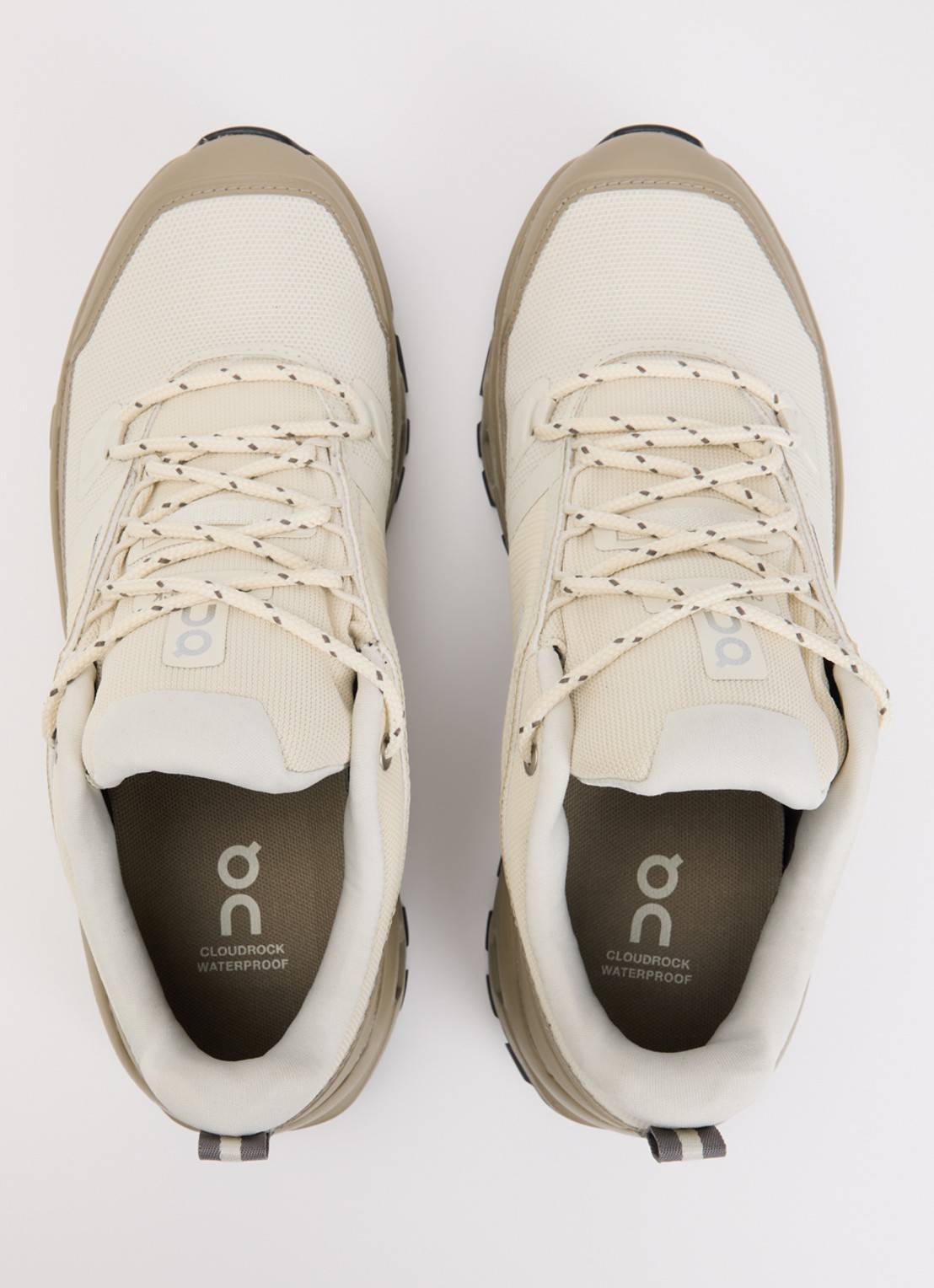 On Cloudrock sneaker met gebreid bovenwerk en logo - detail 2 vanillegeel