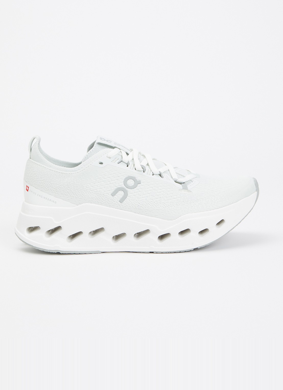 On Cloudsurfer Max sneaker van mesh met logo - voorkant 5 lindegroen