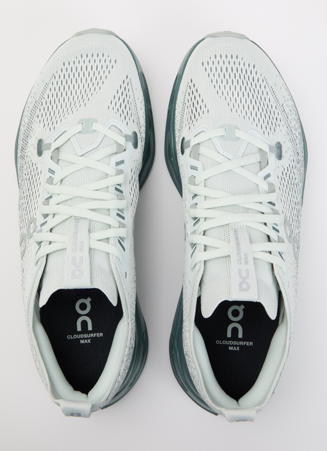 On Cloudsurfer Max sneaker van mesh met logo - detail 2 zeegroen