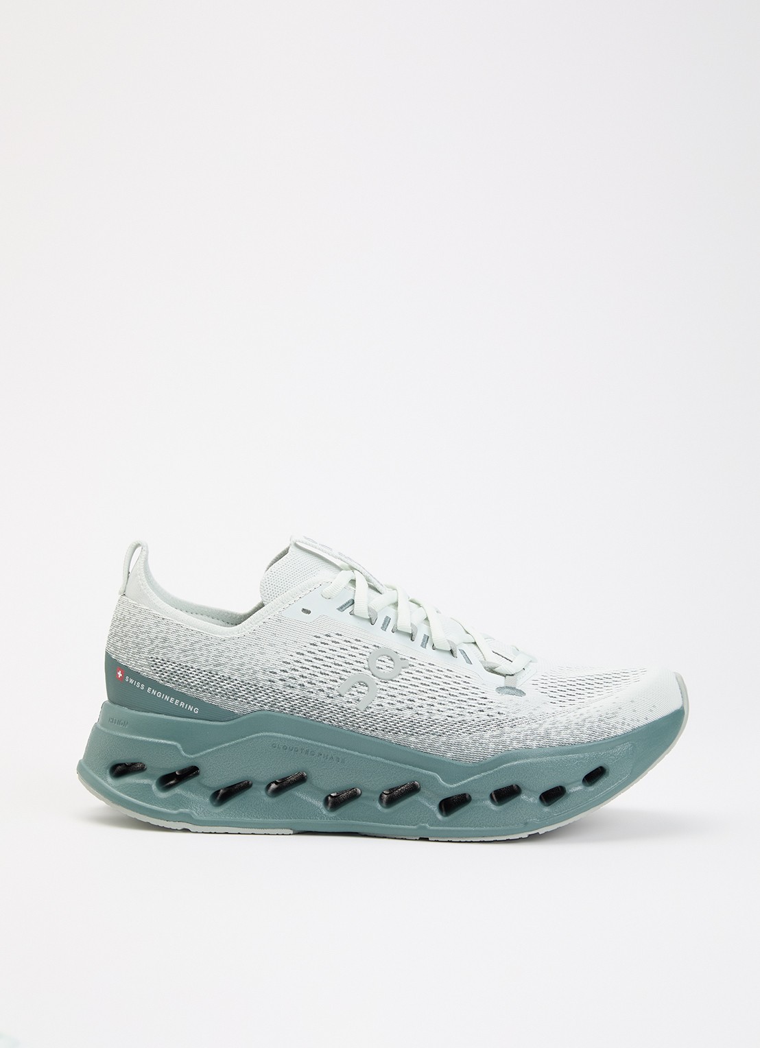 On Cloudsurfer Max sneaker van mesh met logo - voorkant 4 zeegroen