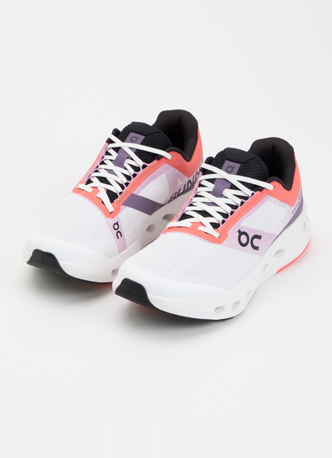 On Cloudsurfer Youth sneaker met gebreid bovenwerk - voorkant 2 lila