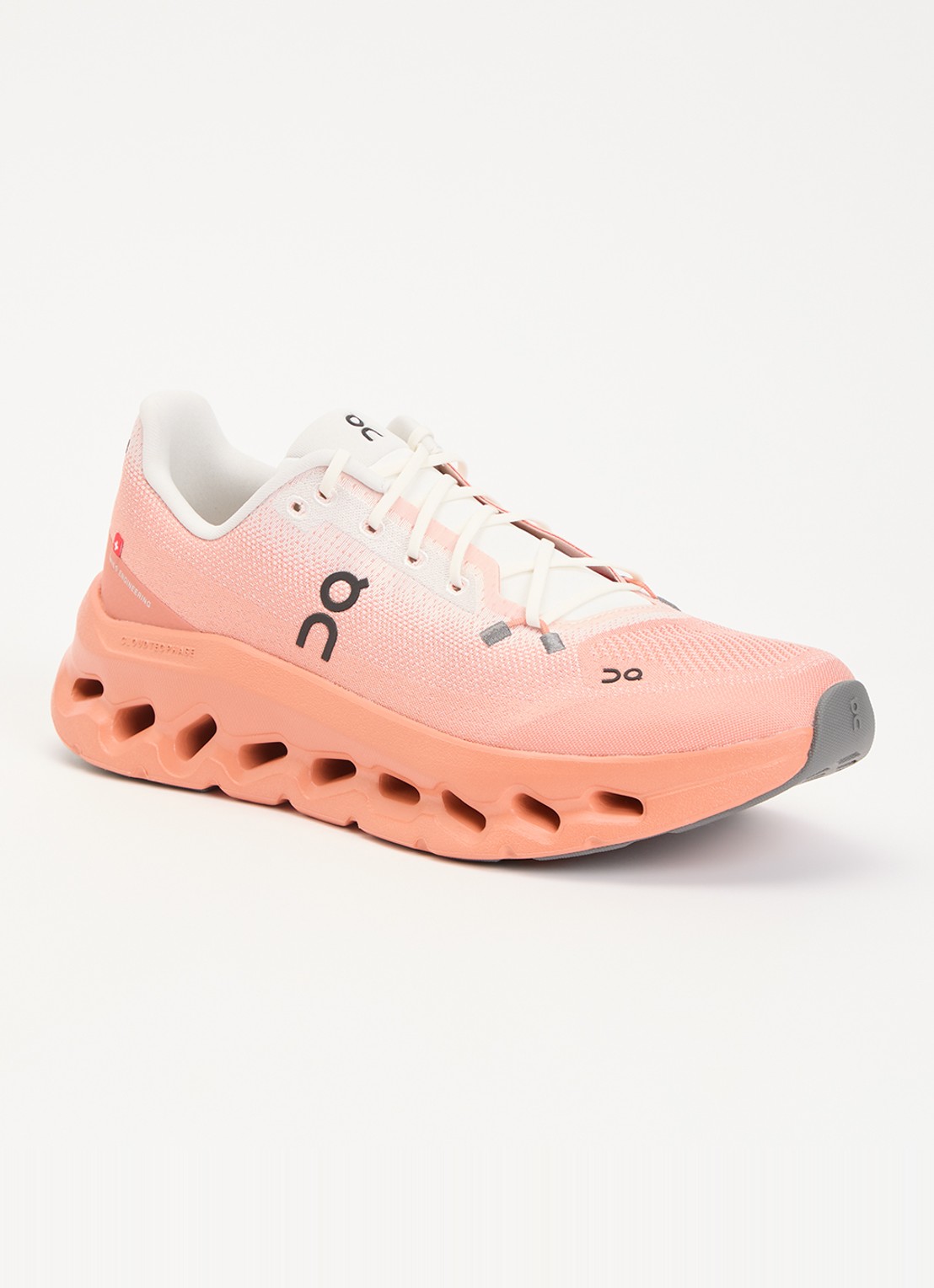 On Cloudtilt sneaker met gebreid bovenwerk - voorkant 5 zalmroze