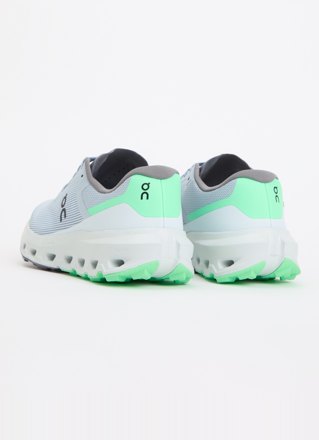 On Cloudvista 3 sneaker met gebreid bovenwerk - achterkant 2 blauwgrijs