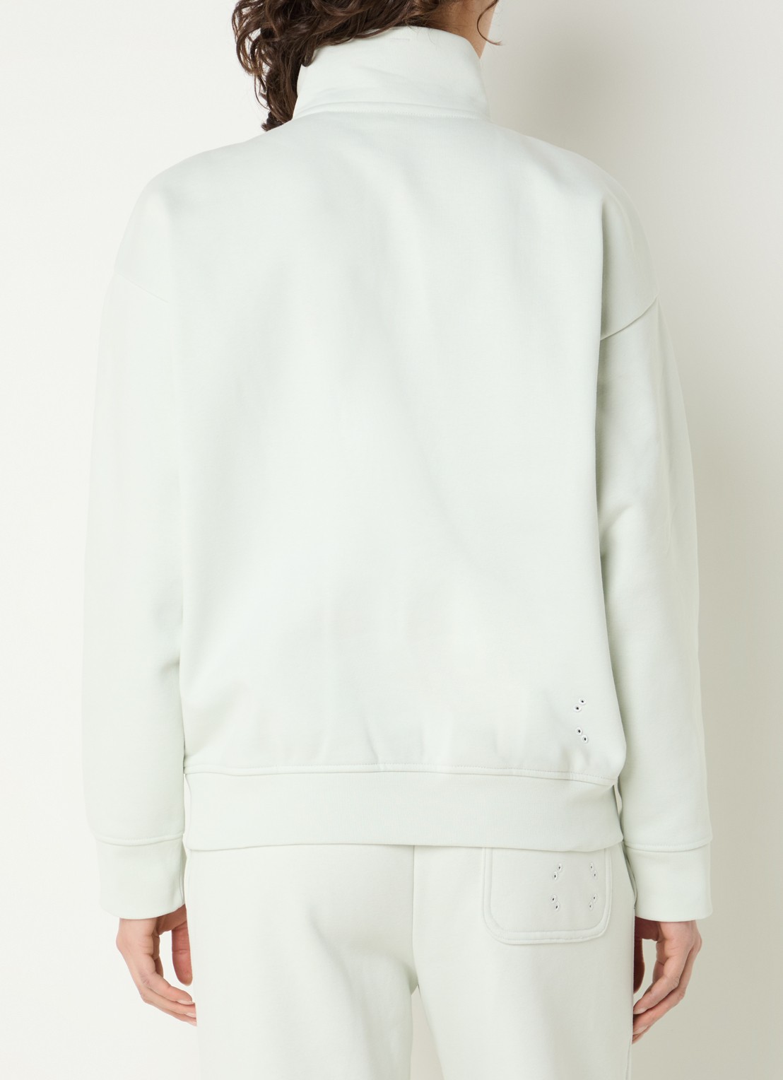 On Club Collective sweater met halve rits - achterkant lichtgroen