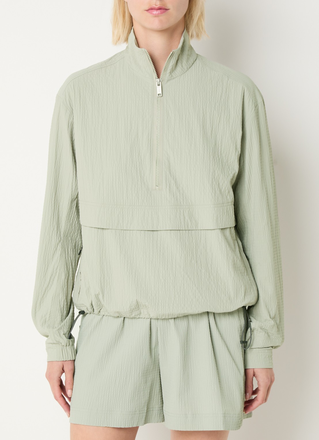 On Courtside Eaze pullover met halve rits - detail 3 lindegroen