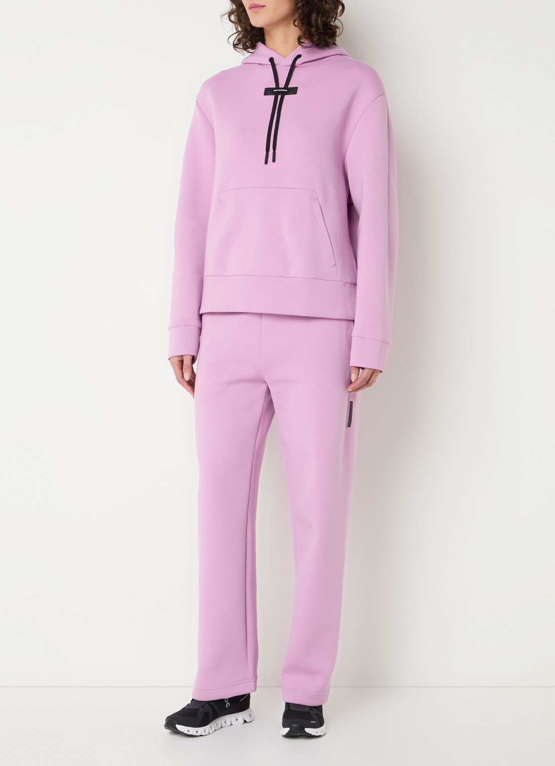 On Focus Tech hoodie met ritszakken - voorkant 5 roze