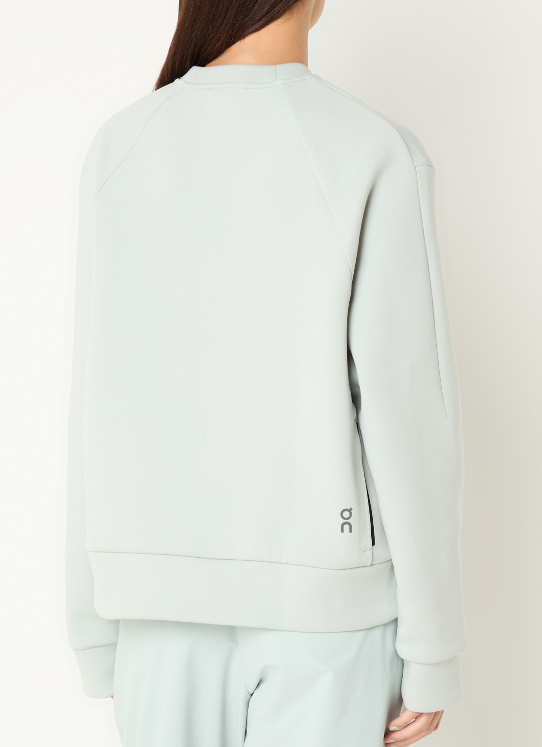 On Focus Tech sweater met logo - achterkant lindegroen