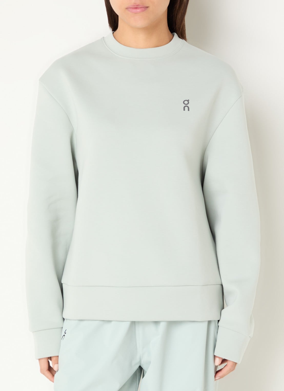 On Focus Tech sweater met logo - detail 4 lindegroen