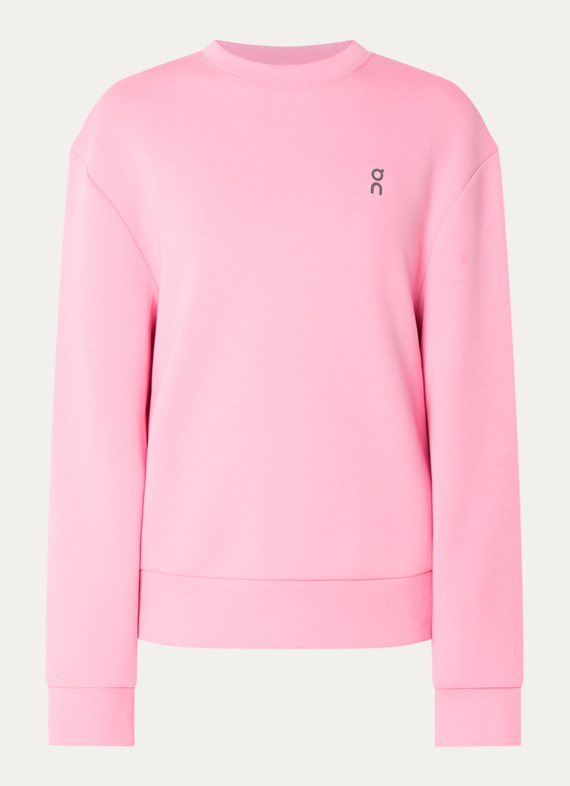 On Focus Tech sweater met logo - voorkant 3 zand