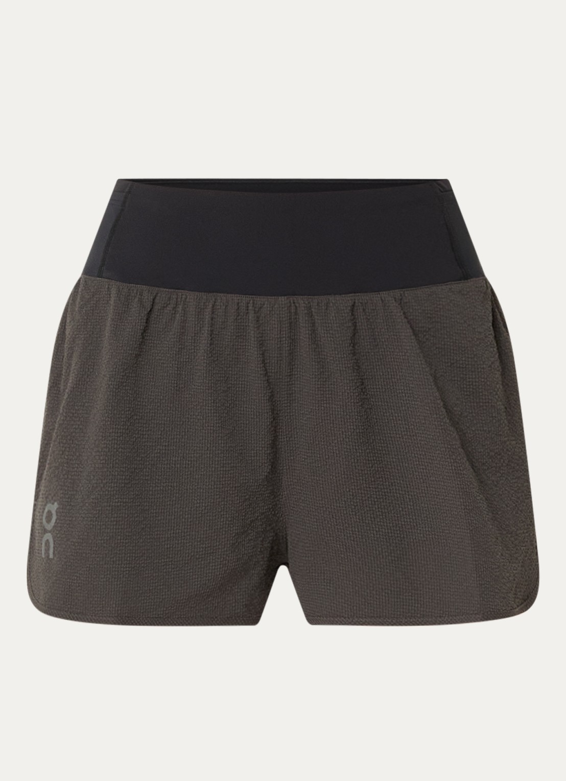 On Performance high waist loose fit trainingslegging met logo - voorkant 3 donkergrijs