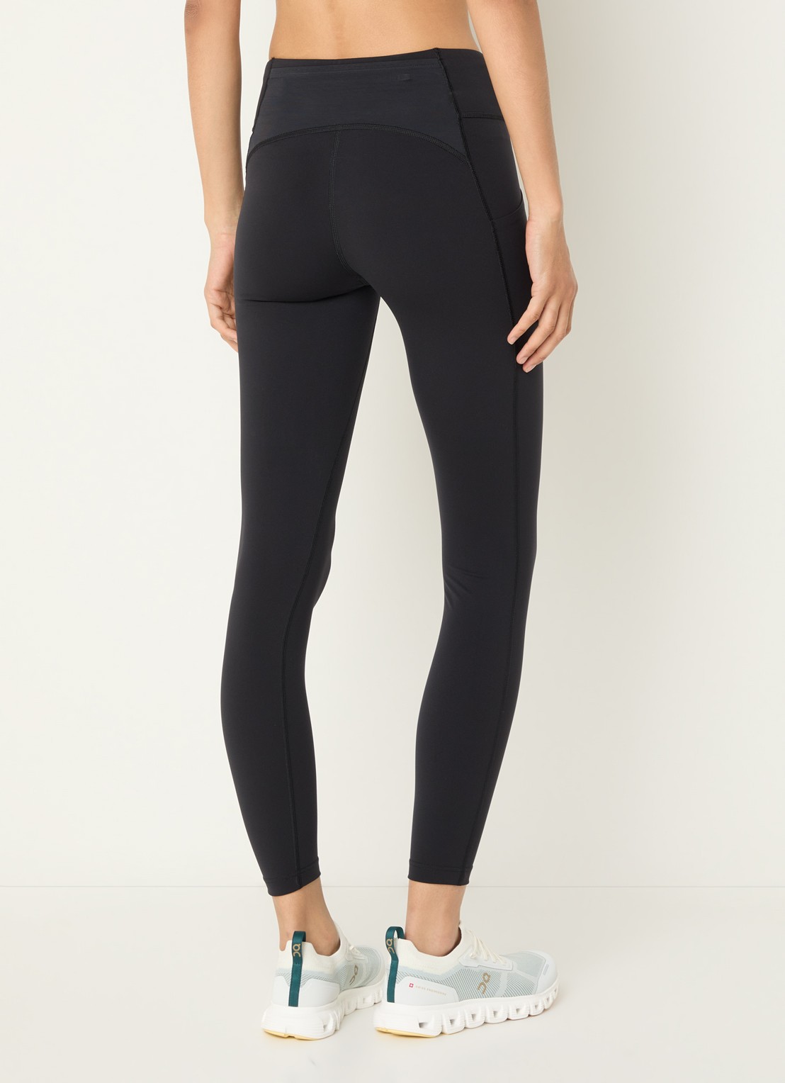 On Performance high waist skinny fit trainingslegging met logo - achterkant 3 zwart