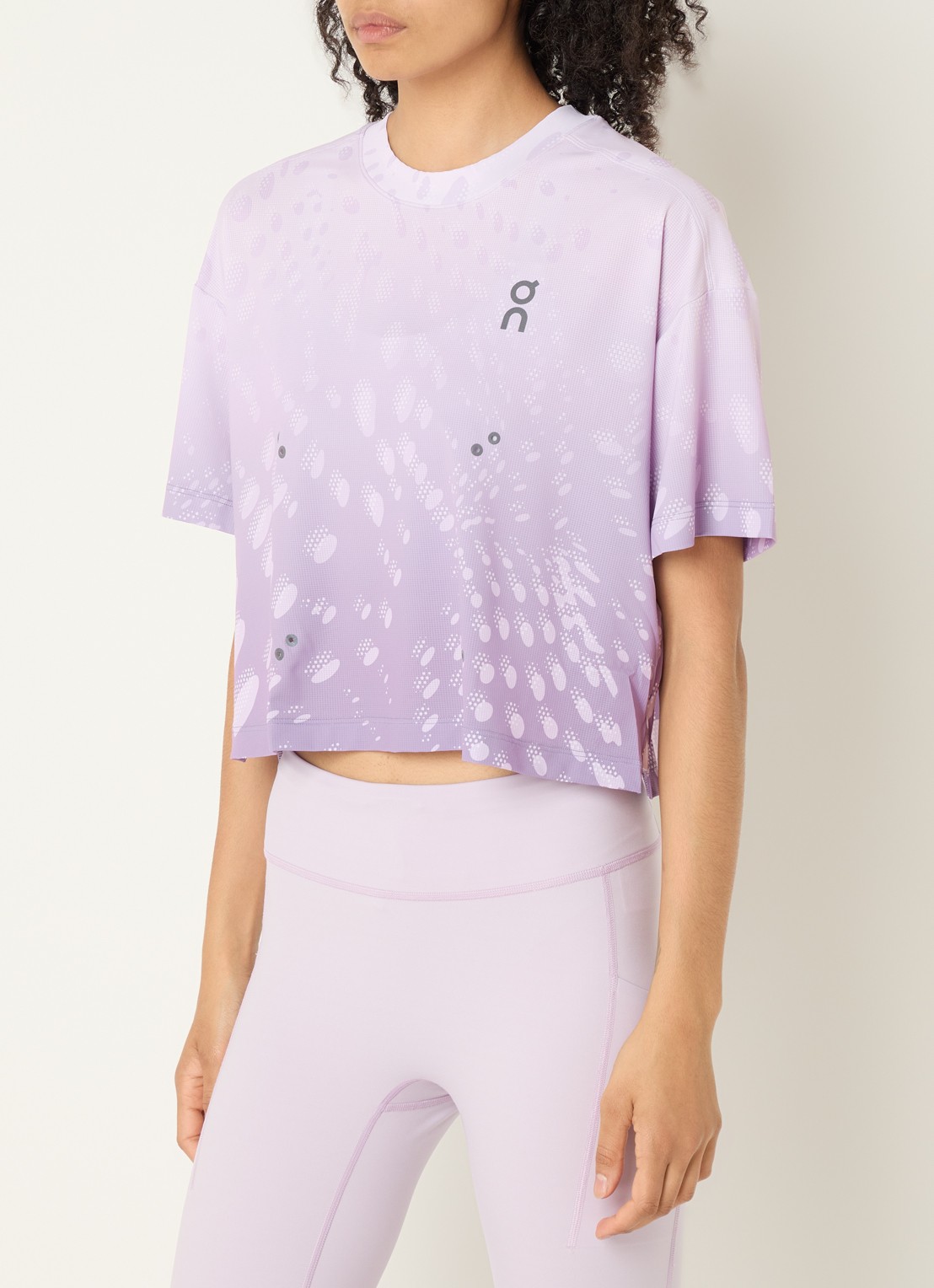 On Performance trainings T-shirt met print - detail lila